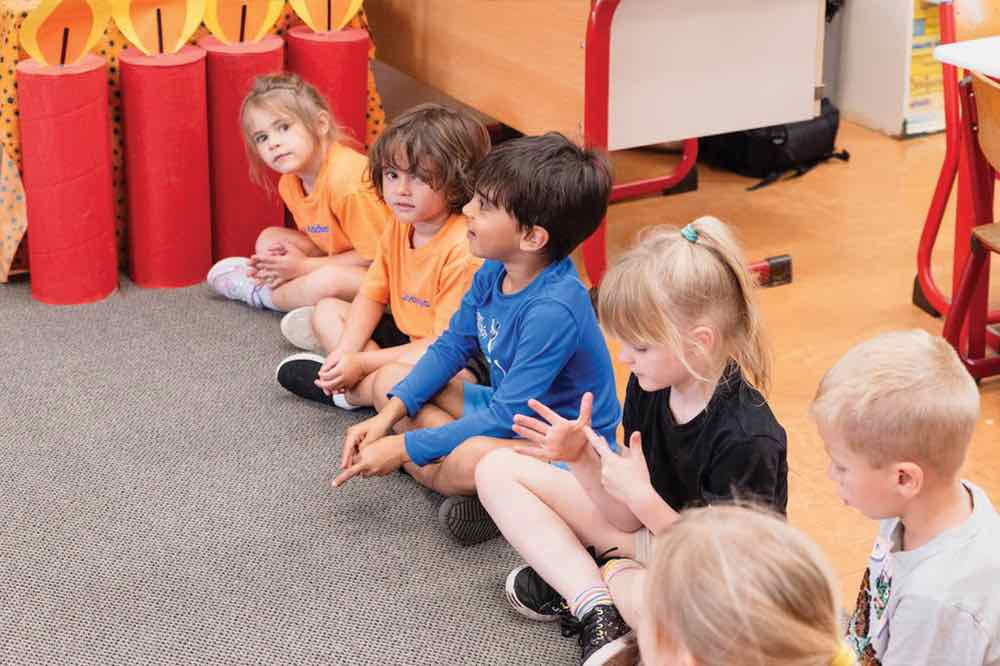 Images shows children attending the Vorschule (primary school) at the DSJ 2