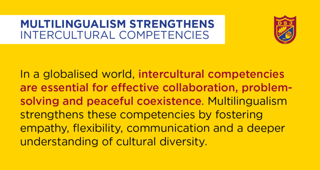 DSJ value statement explainer image for multilingualism strengthens cultural competencies