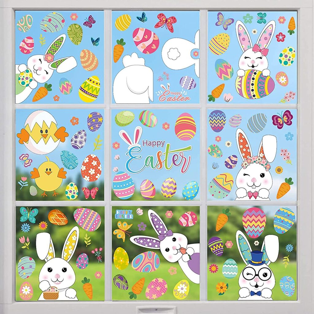 Easter Bunny Window Clings Pvc Static Stickers, easter gift ideas, easter gifts, easter gifts for kids