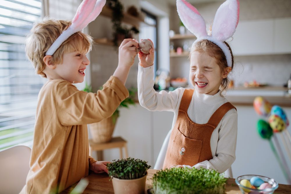 Easter kids having fun